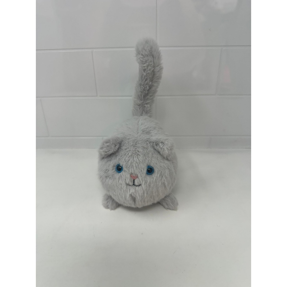 Jellycat London Caboodle Cat Grey Round Spherical Plush Stuffed Animal Blue Eyes